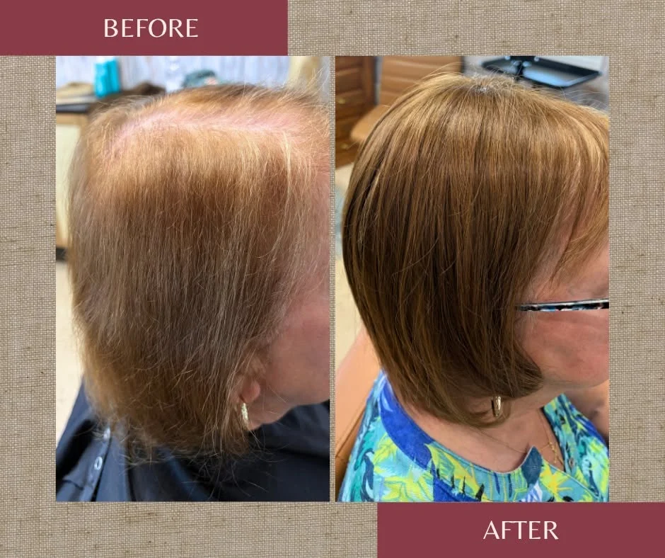Before and after bob cut and color transformation